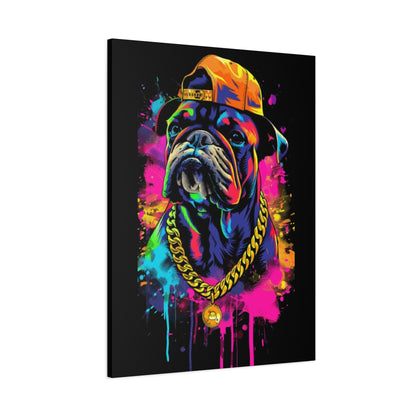 Vibrant Dog In Chain Canvas Print - VYBE Shop