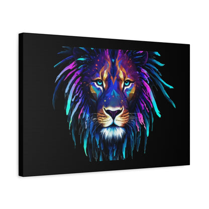Neon Lion Canvas Wall Art, Colorful Home Decor, Animal Lover Gift, Jungle Theme Room Decoration, Unique Artwork for Living Room, [...] - VYBE Shop