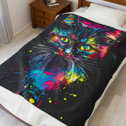 Colorful Cat Plush Blanket