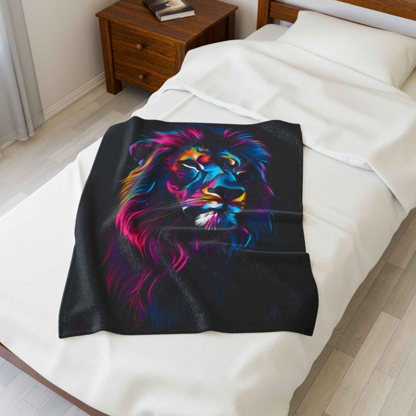 Vibrant Lion Plush Blanket