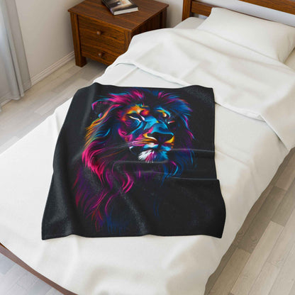 Vibrant Lion Plush Blanket