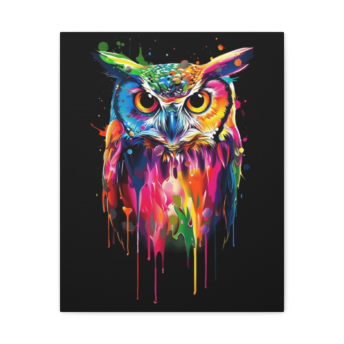 Neon Owl Matte Canvas Framed Print - VYBE Shop