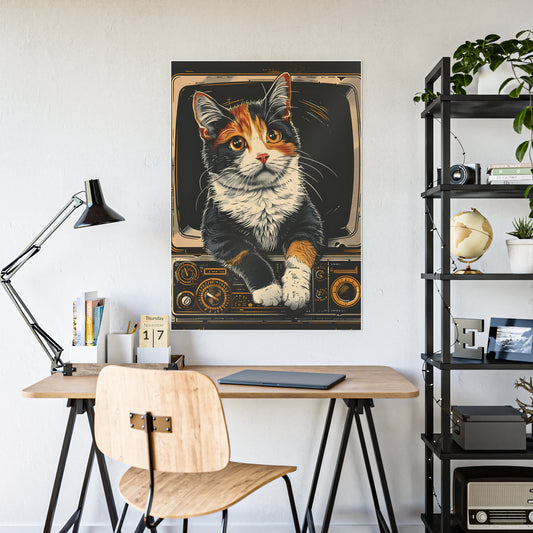 Cat Charming Cat Gloss Poster, Cat Lover Wall Art, Vintage Style Cat Print - VYBE Shop