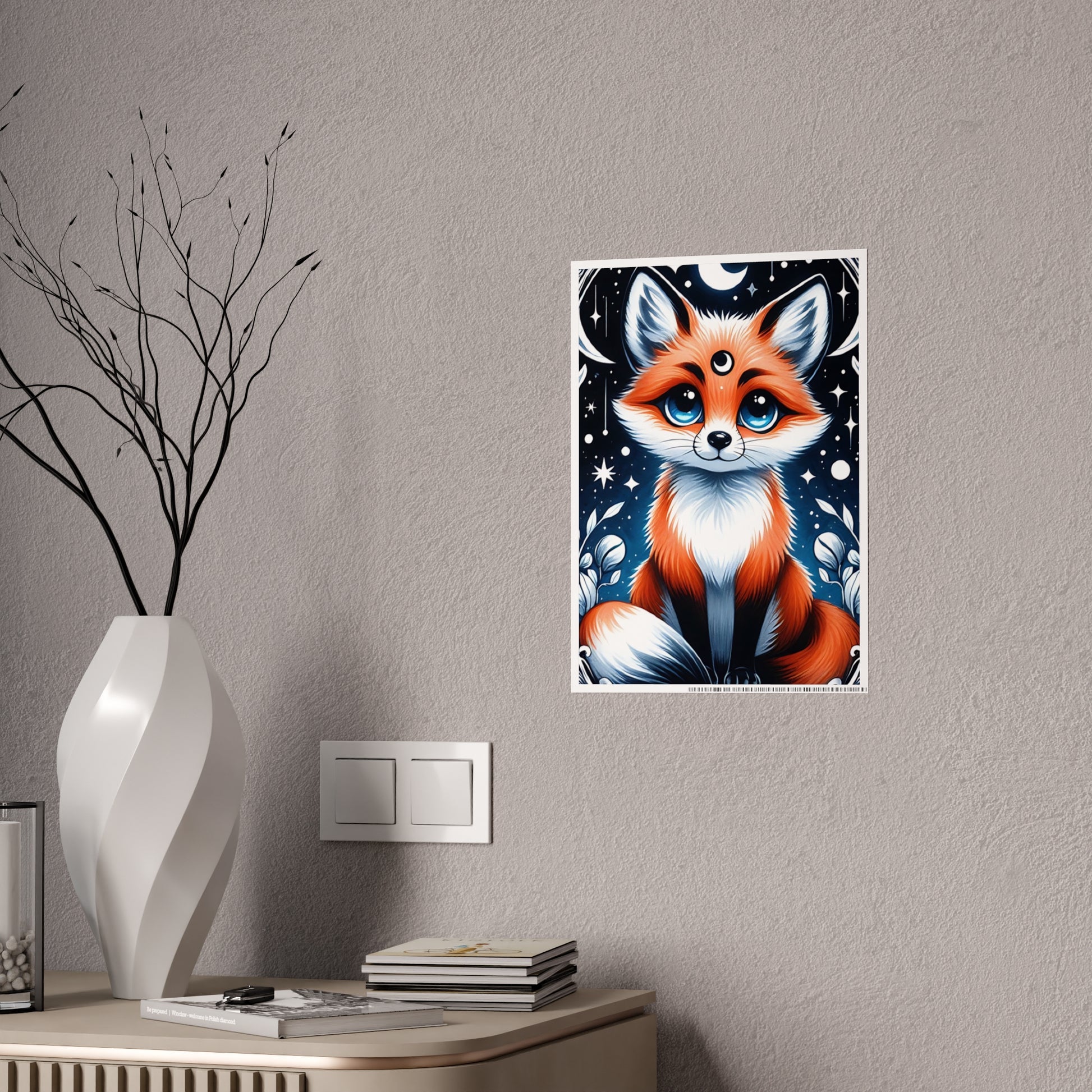 Glossy Fox Art Poster, Cute Animal Poster - VYBE Shop