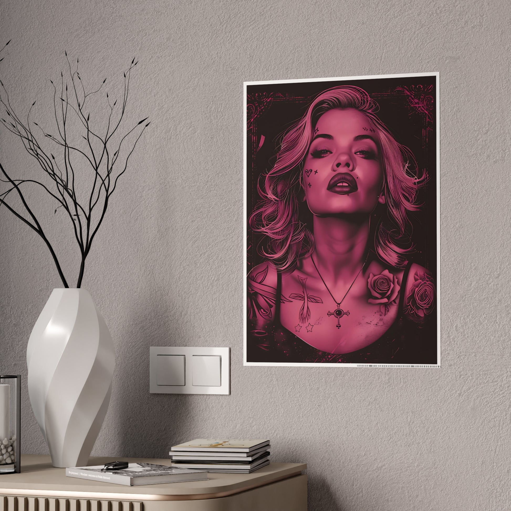 Woman In Red Poster - Captivating Art Print for Modern Decor - VYBE Shop