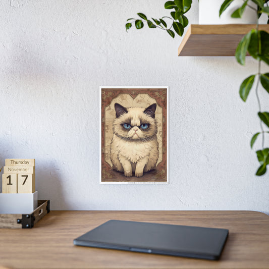 Grumpy Cat Art Poster, Cute Cat Poster - VYBE Shop