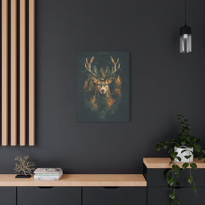 Majestic Stag Canvas Art Print, Nature Decor, Wildlife Wall Art, Rustic Home Decor, Gifts for Animal Lovers - VYBE Shop
