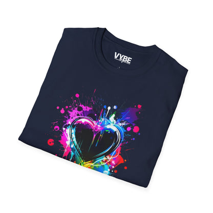 Colorful Heart Graphic T-Shirt - VYBE Shop
