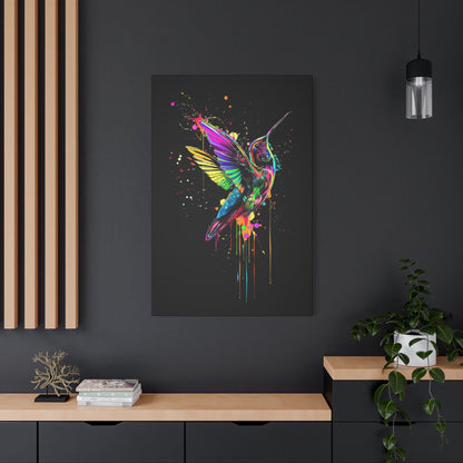 Neon Hummingbird Matte Canvas, Stretched, 1.25" - VYBE Shop