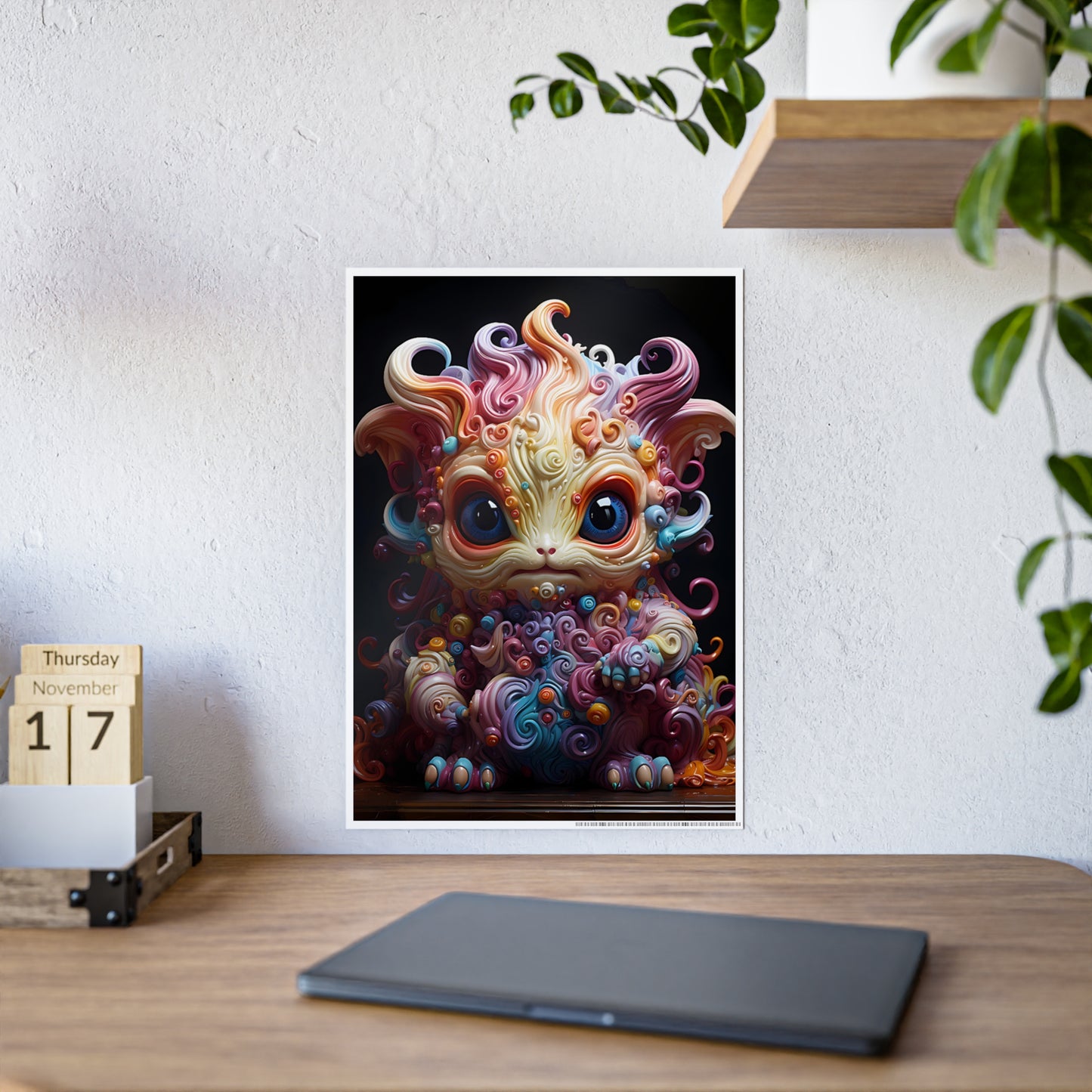 Colorful Monster Art Poster, Cute Creature Wall Art - VYBE Shop