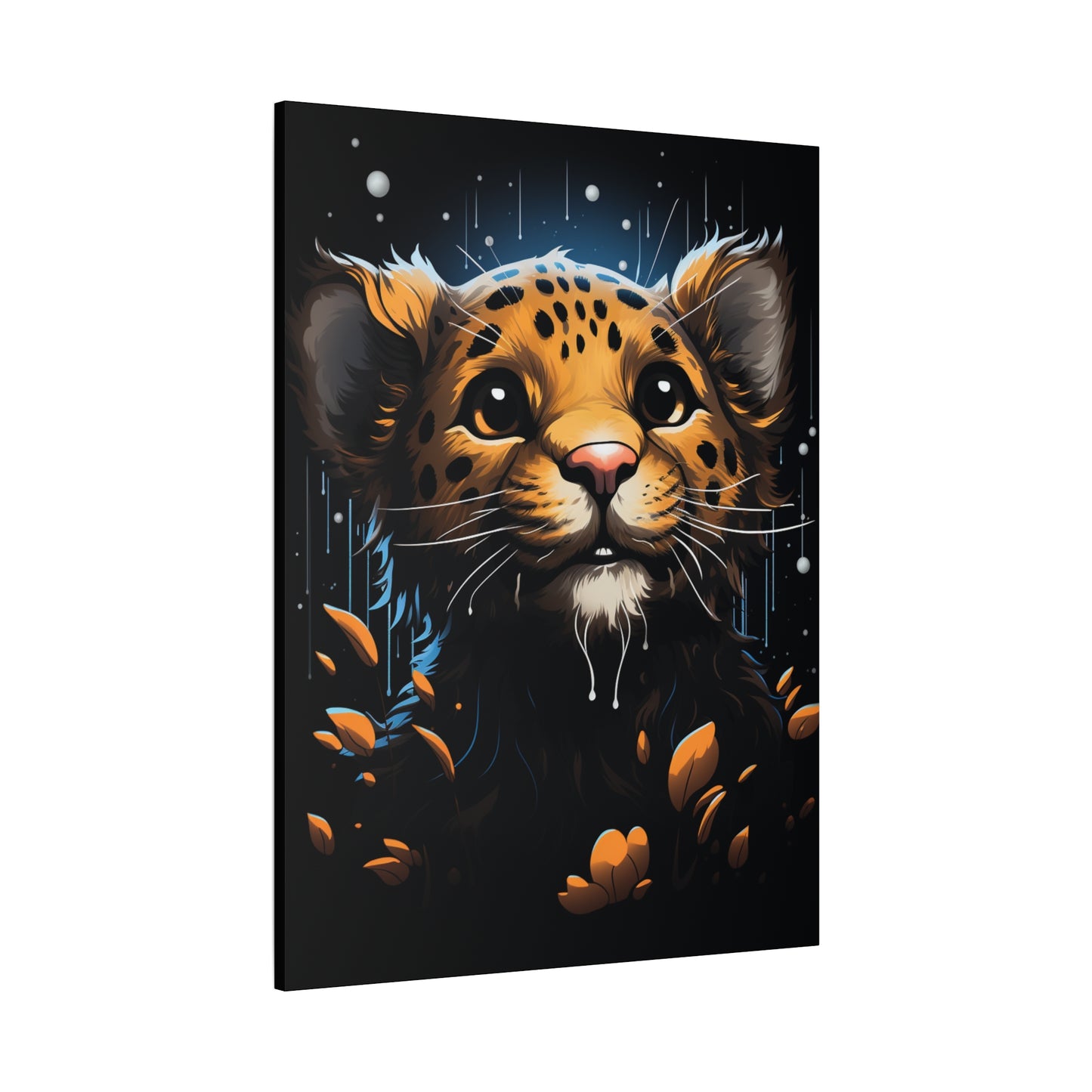 Playful Leopard Canvas Art Print, Cute Animal Wall Decor, Children's Room Decoration, Gift for Animal Lovers, Wild Animal Print - VYBE Shop