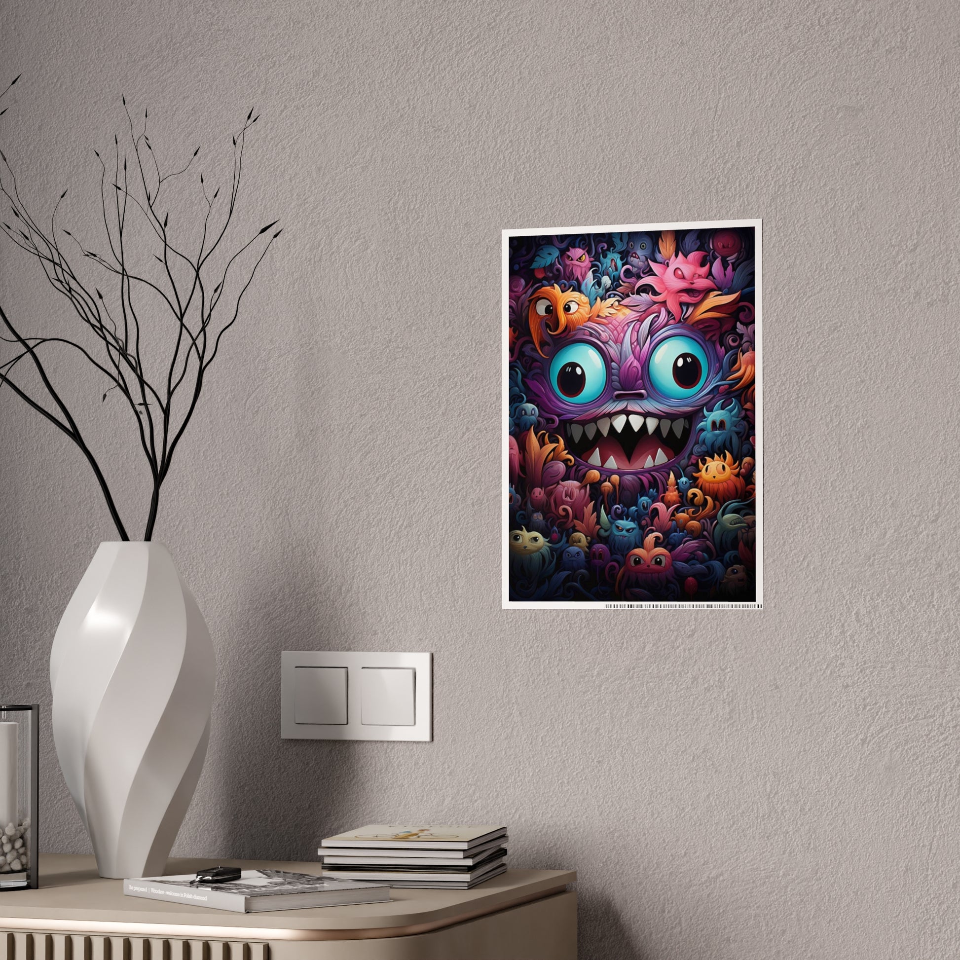 Vibrant Monster Wall Poster| Cute Decor, Kids Room Art - VYBE Shop