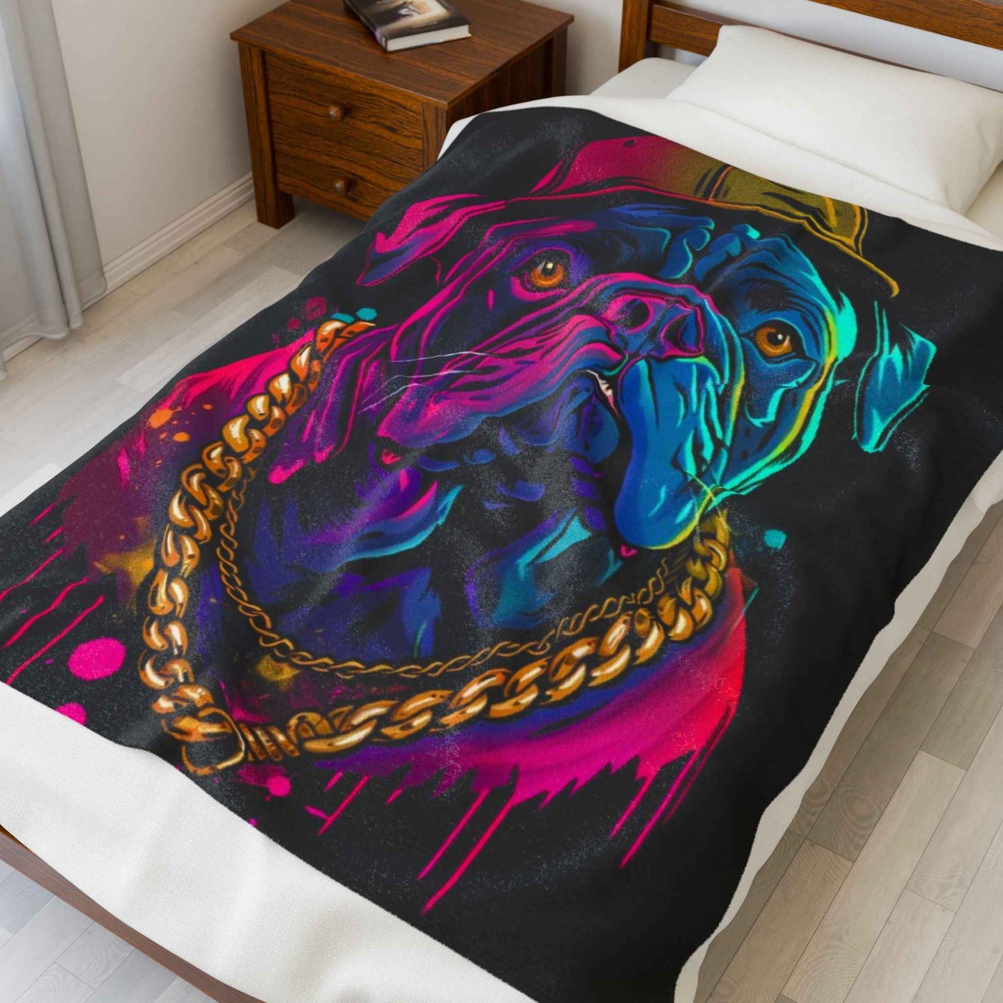 Colorful Dog-Themed Blanket