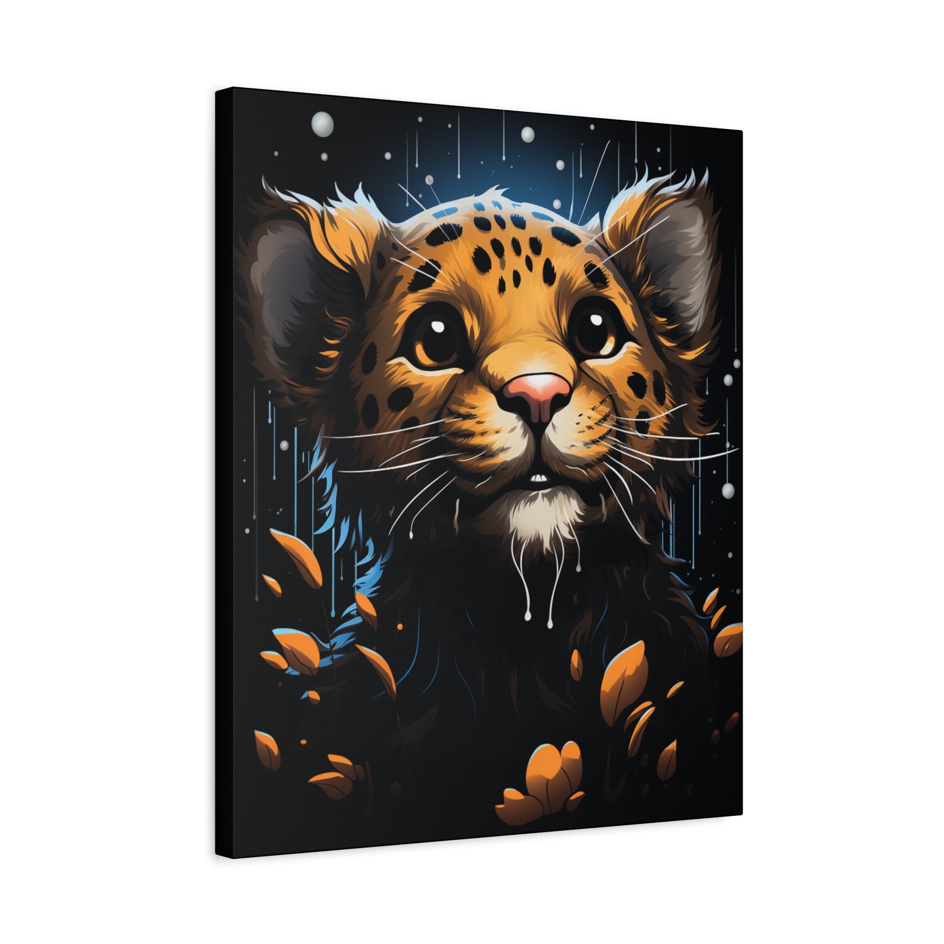 Playful Leopard Canvas Art Print, Cute Animal Wall Decor, Children's Room Decoration, Gift for Animal Lovers, Wild Animal Print - VYBE Shop