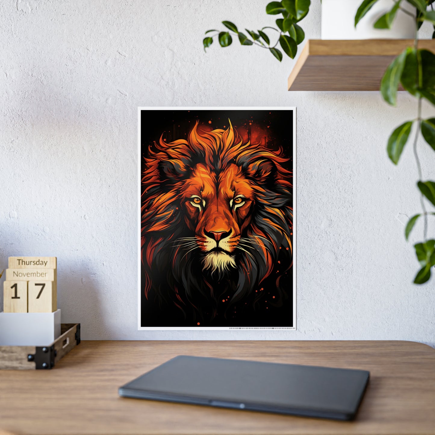Lion Vibrant Lion Gloss Posters - Gorgeous Lion Wall Art for Stunning Home Decor, Office Design, and Nature Lover Gifts - VYBE Shop