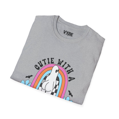 Cutie With A Booty Ghost T-Shirt, Perfect for Casual Wear, Gifts - VYBE Shop