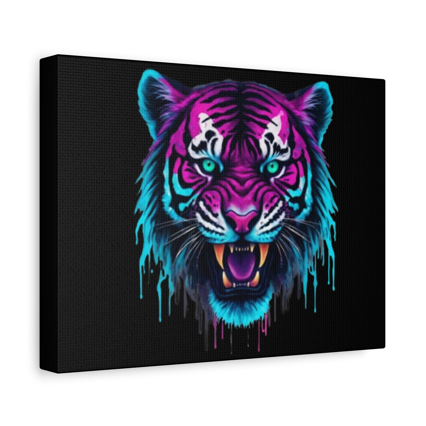 Neon Tiger Canvas Art, Wall Decor, Colorful Animal Artwork, Home Interior, Gift for Animal Lovers, Unique Wall Hanging - VYBE Shop