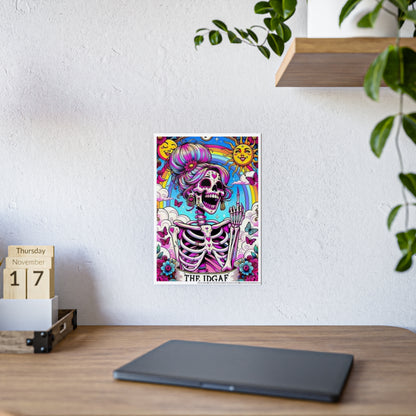 Idgaf Skeleton Wall Poster, Tarot - VYBE Shop
