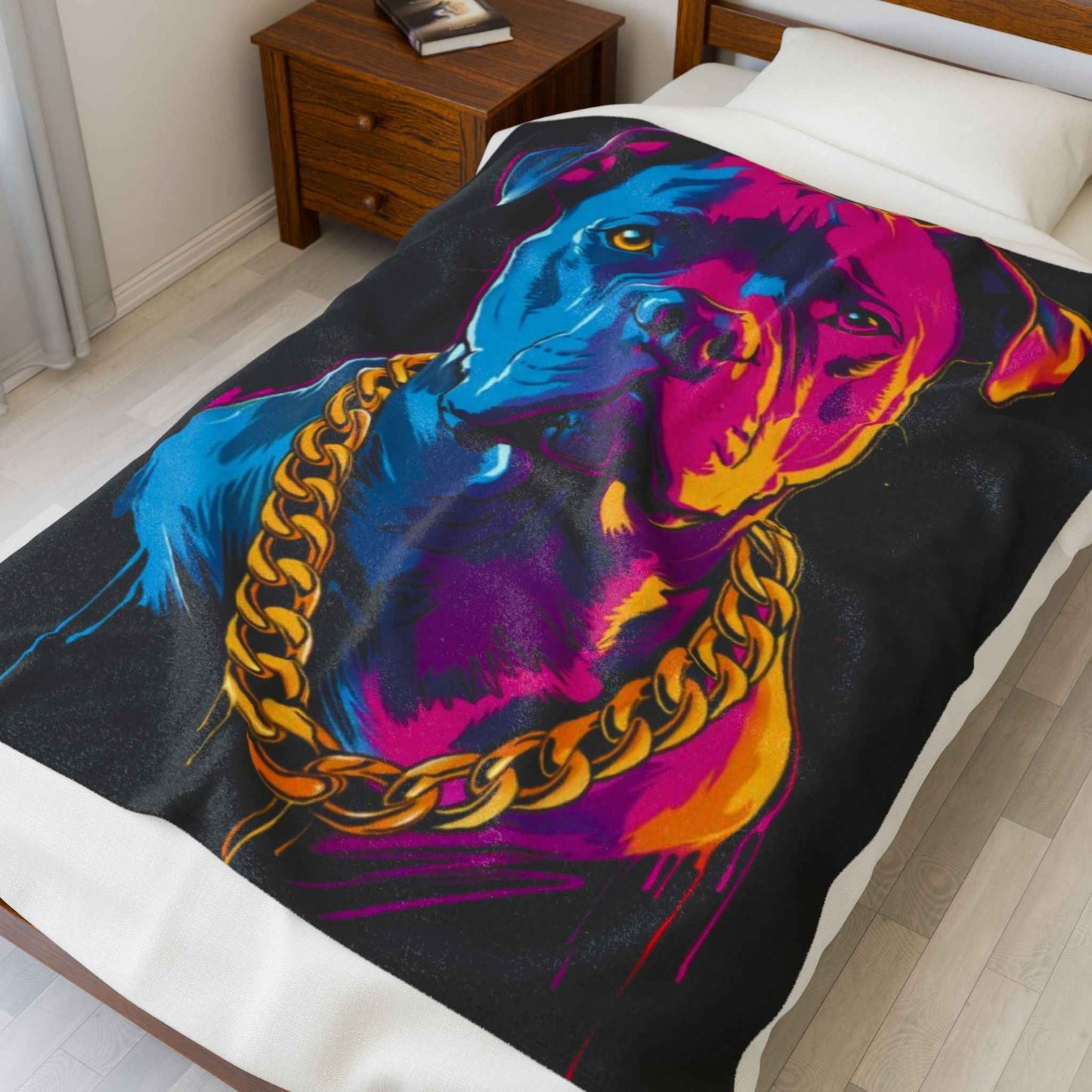 Vibrant Dog Art Blanket