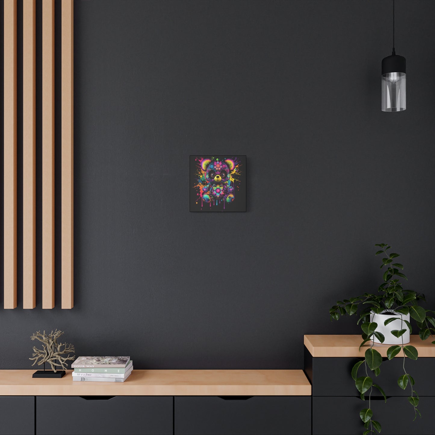 Artistic Bear Canvas Wall Art, Colorful Bear Decor, Playful Room Decor, Unique Gift for Kids, Nursery Wall Hanging - VYBE Shop