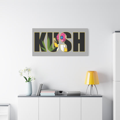 Colorful Cannabis KUSH Wall Art, Stretched Canvas Print, Unique Home Decor, Gift for Smokers, KUSH Design - VYBE Shop