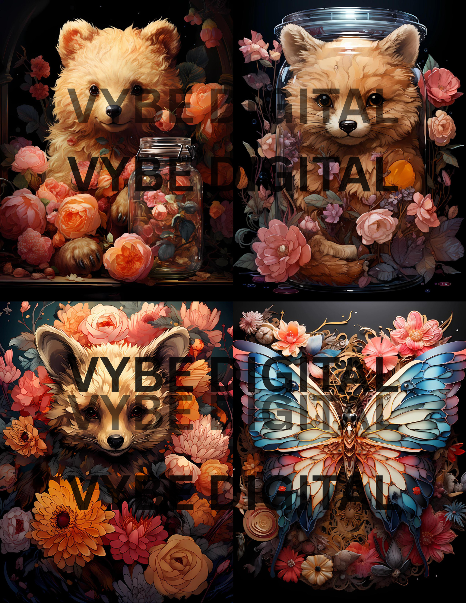 Kawaii Animal Junk Journal Pages- 157 Pages - VYBE Shop