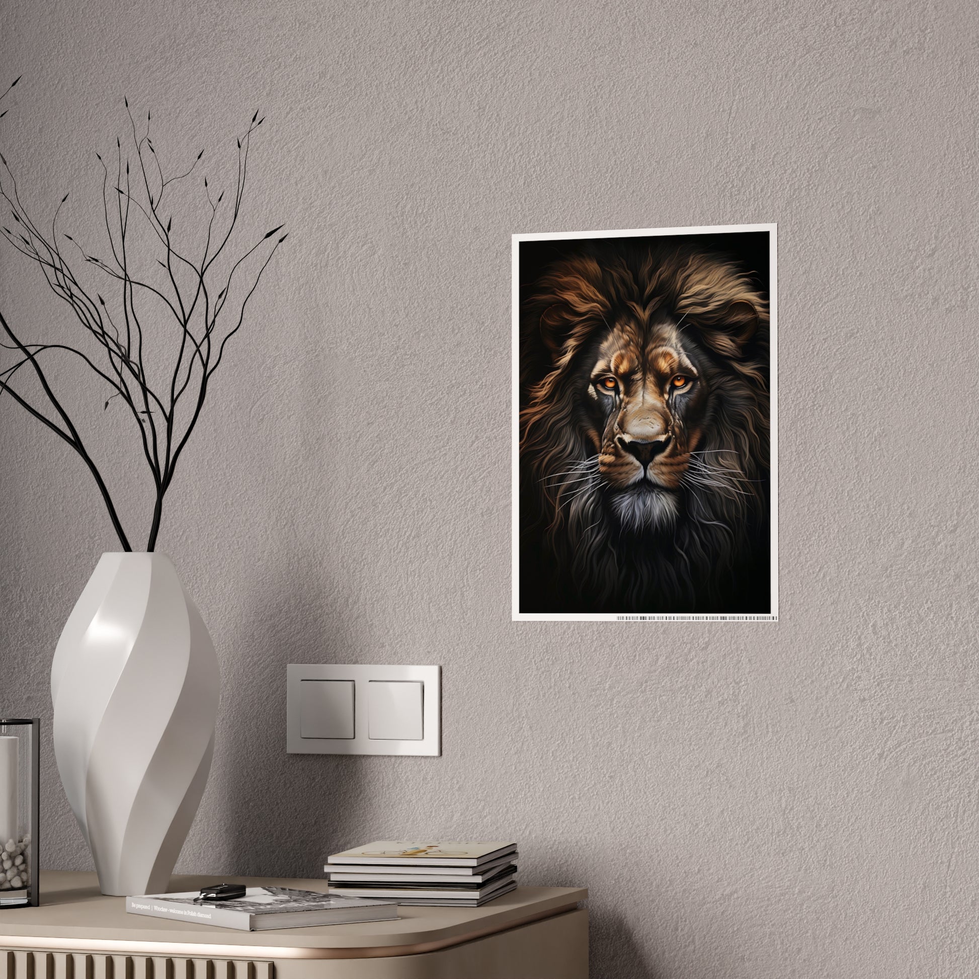 Lion Majestic Lion Gloss Poster | Beautiful Lion Wall Art, Wild Animal Decor, Gift for Nature Lovers - VYBE Shop