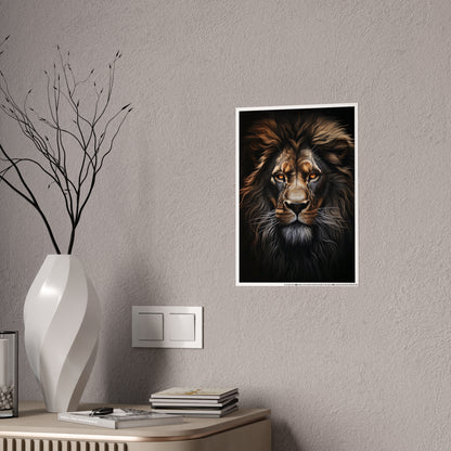 Lion Majestic Lion Gloss Poster | Beautiful Lion Wall Art, Wild Animal Decor, Gift for Nature Lovers - VYBE Shop