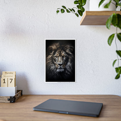 Lion Majestic Lion Wall Art, Animal Gloss Poster, Home Decor Gift for Wildlife Lovers, Office Wall Hanging - VYBE Shop