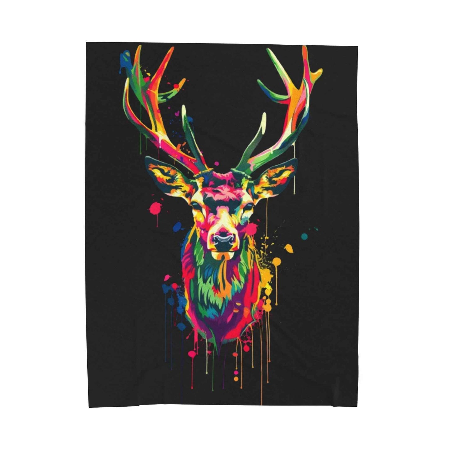 Vibrant Deer Plush Blanket