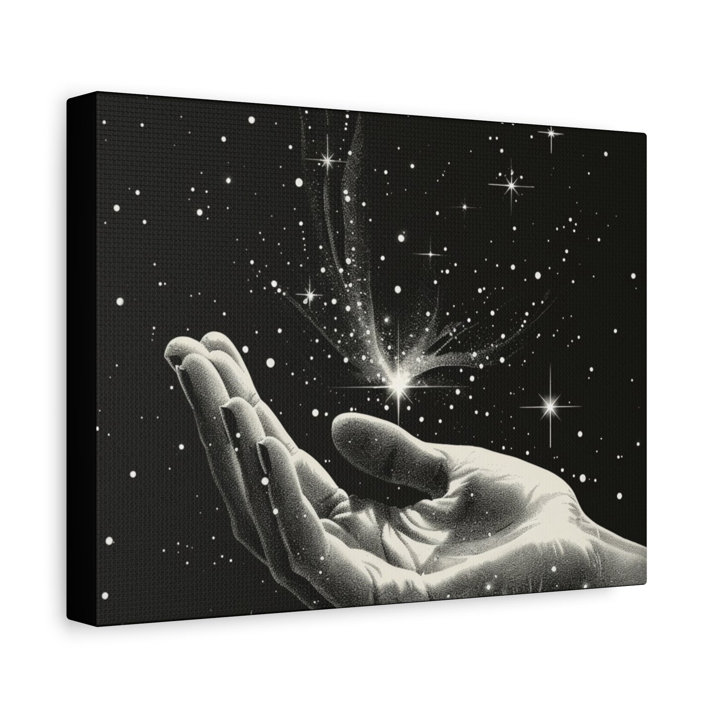 Stretched Canvas Wall Art, Celestial Hand Design, Spiritual Home Decor, Modern Art for Living Room, Gift for Space Lovers - VYBE Shop
