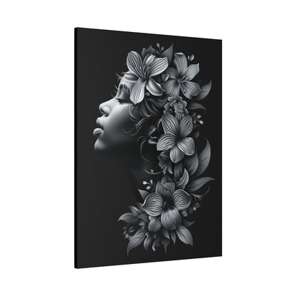 Floral Silhouette Canvas Print, Wall Art, Home Decor, Gift for Her, Modern Wall Hanging, Botanical Art - VYBE Shop