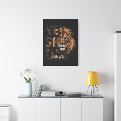 Religion- Majestic Lion Wall Art, Inspirational Home Decor, Animal Canvas Print, Gift for Nature Lovers, Motivational Artwork - VYBE Shop