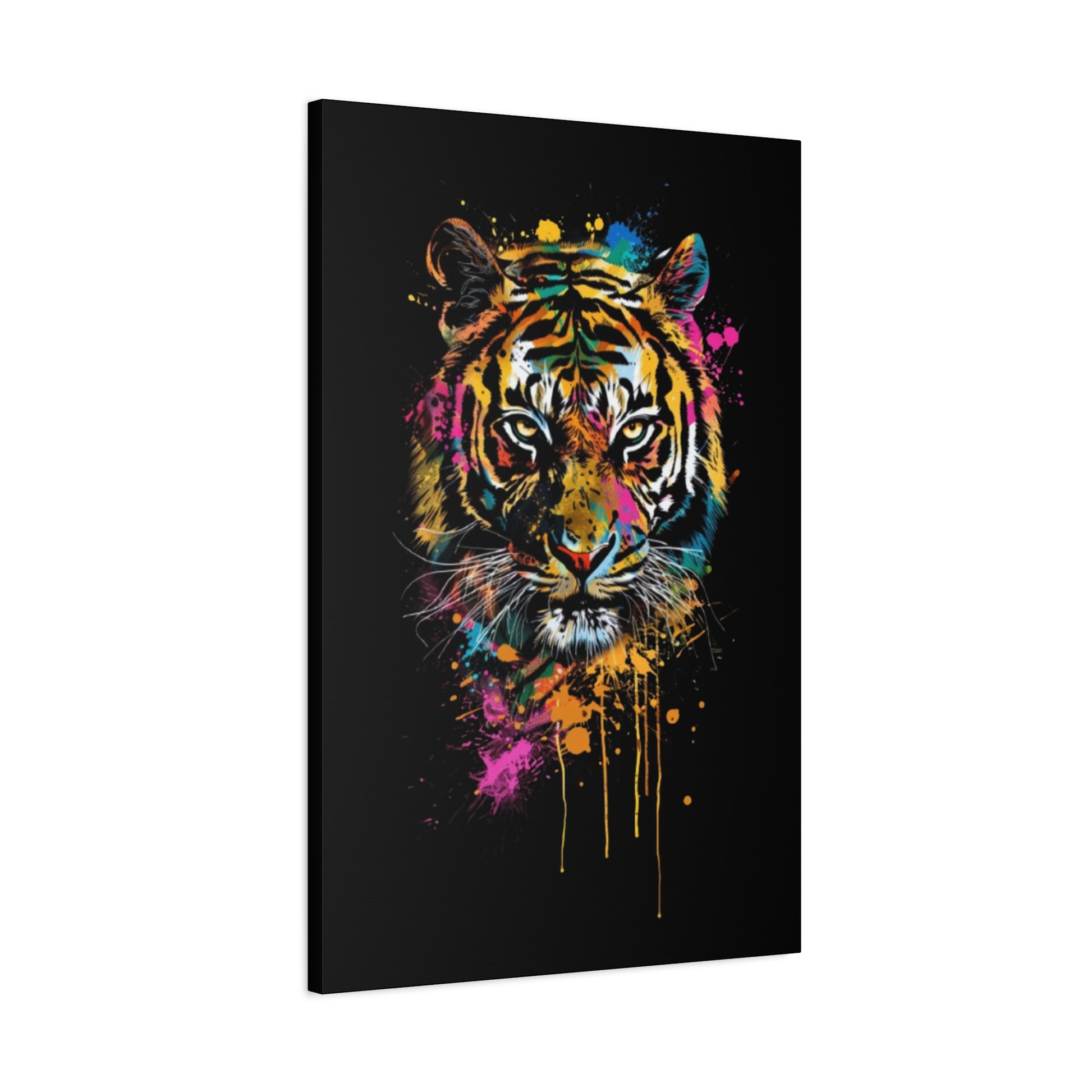 Neon Tiger Canvas Art, Colorful Wall Décor, Modern Home Decor, Wildlife Art, Gift for Animal Lovers - VYBE Shop