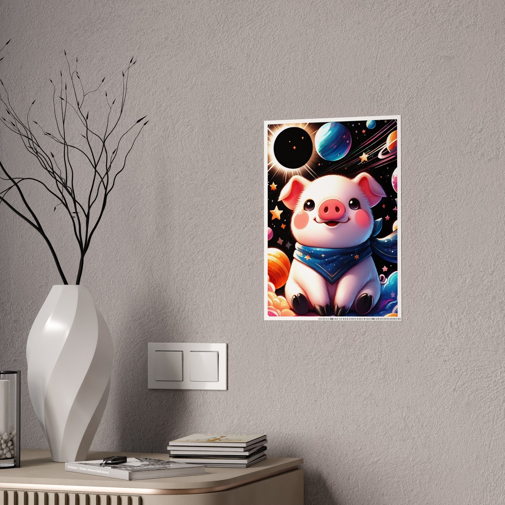 Cute Pig Galaxy Poster - Stunning Animal Wall Art for Unique Decor - VYBE Shop
