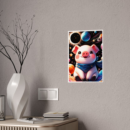 Cute Pig Galaxy Poster - Stunning Animal Wall Art for Unique Decor - VYBE Shop