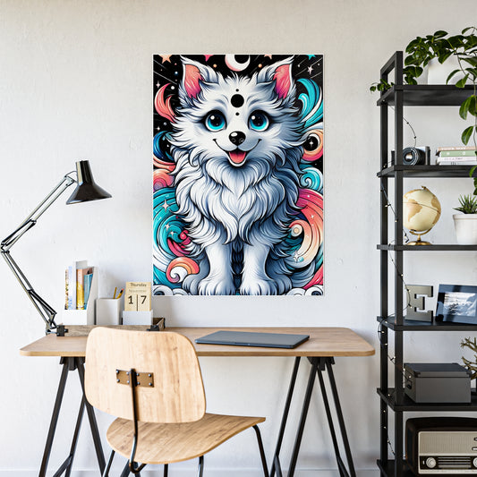 Glossy Wolf Art Poster, Colorful Animal Poster - VYBE Shop