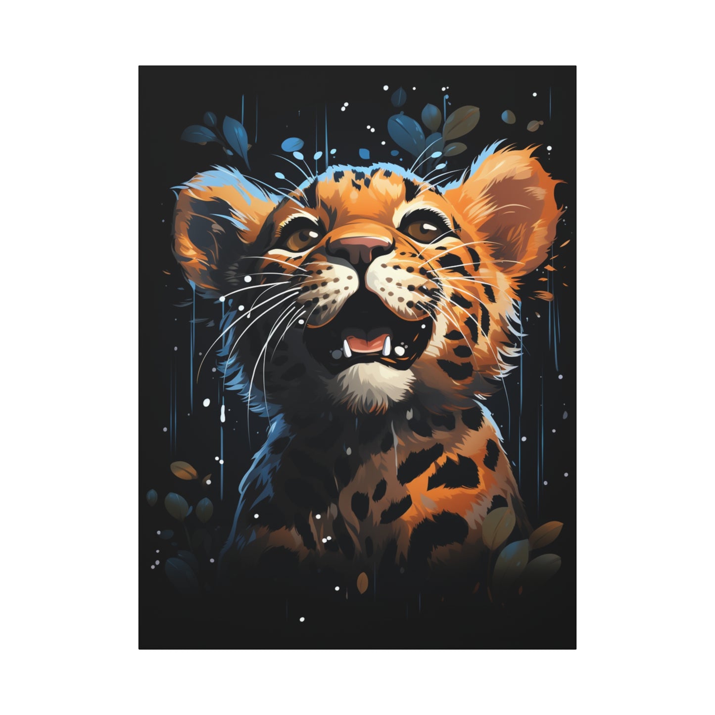 Whimsical Canvas Art, Cute Leopard Wall Decor, Animal Lover Gift, Kids Room Wall Art, Safari Theme Decor - VYBE Shop