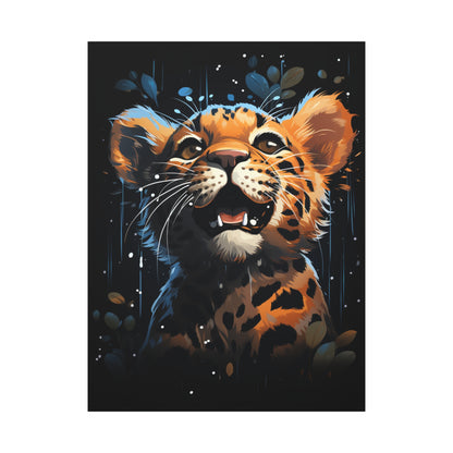 Whimsical Canvas Art, Cute Leopard Wall Decor, Animal Lover Gift, Kids Room Wall Art, Safari Theme Decor - VYBE Shop