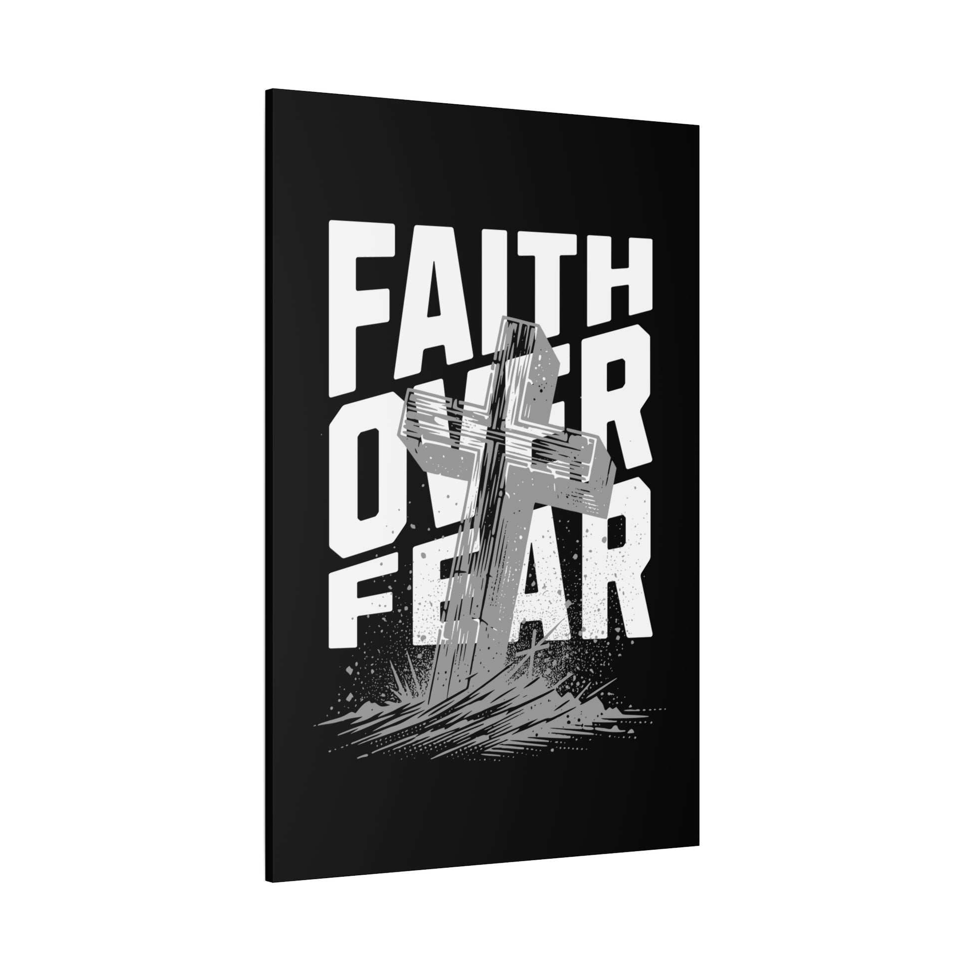 Religion- Faith Over Fear Canvas Print, Inspirational Wall Art, Religious Home Decor - VYBE Shop