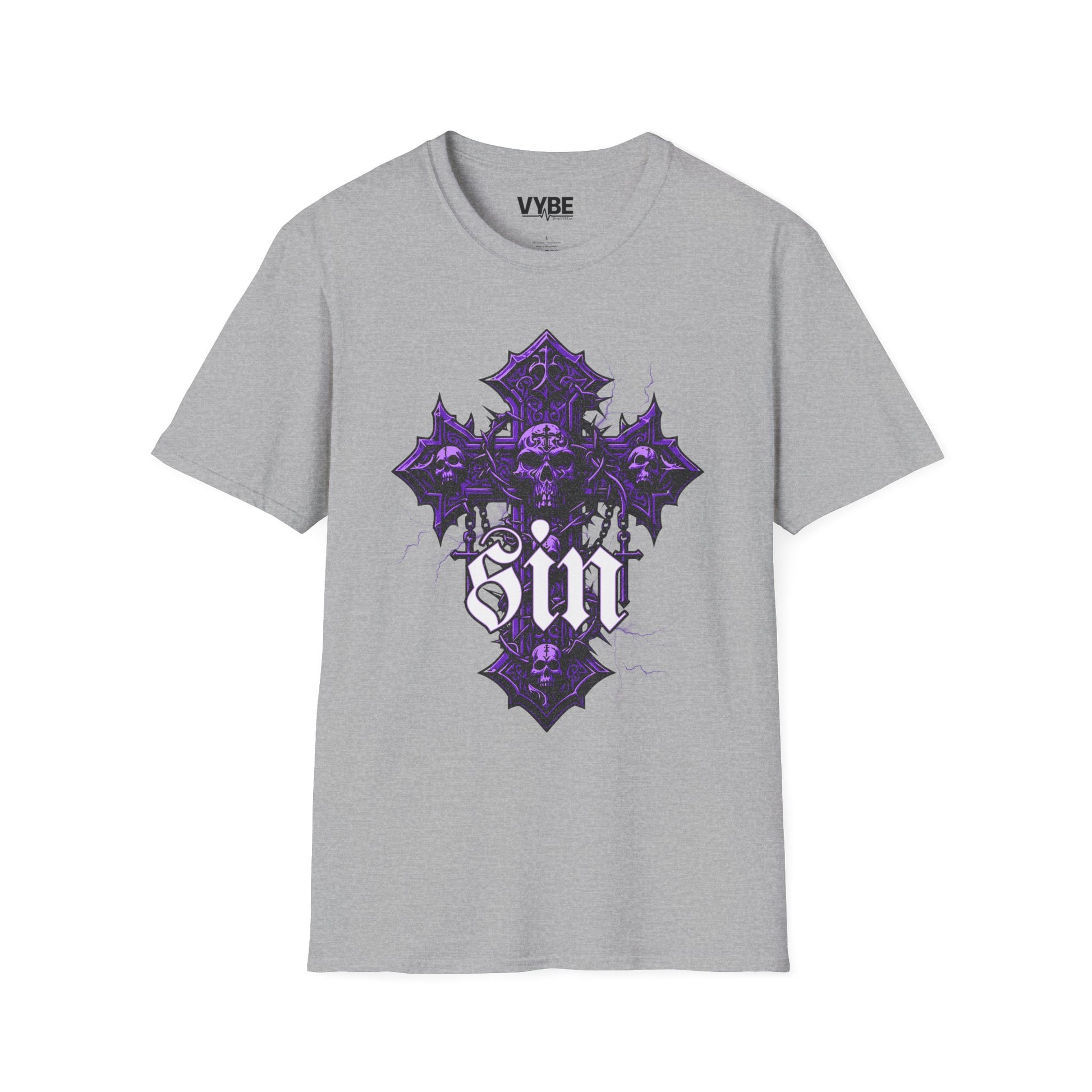 Gothic Sin Cross T-Shirt - VYBE