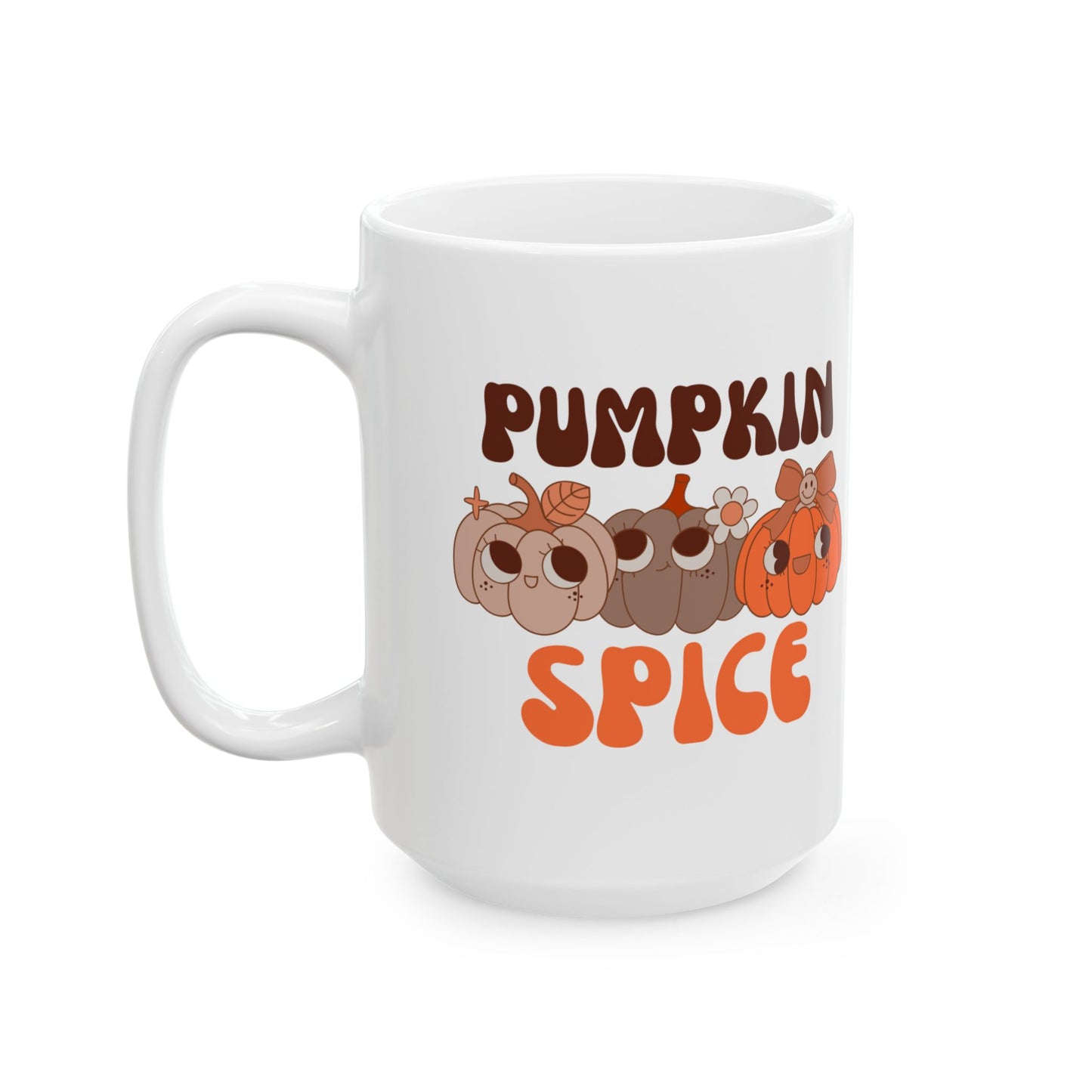 Pumpkin Spice Mug, Cute Fall Coffee Cup, Autumn Beverage Mug, Halloween, Thanksgiving Gift, Cozy Seasonal Decor - VYBE Shop