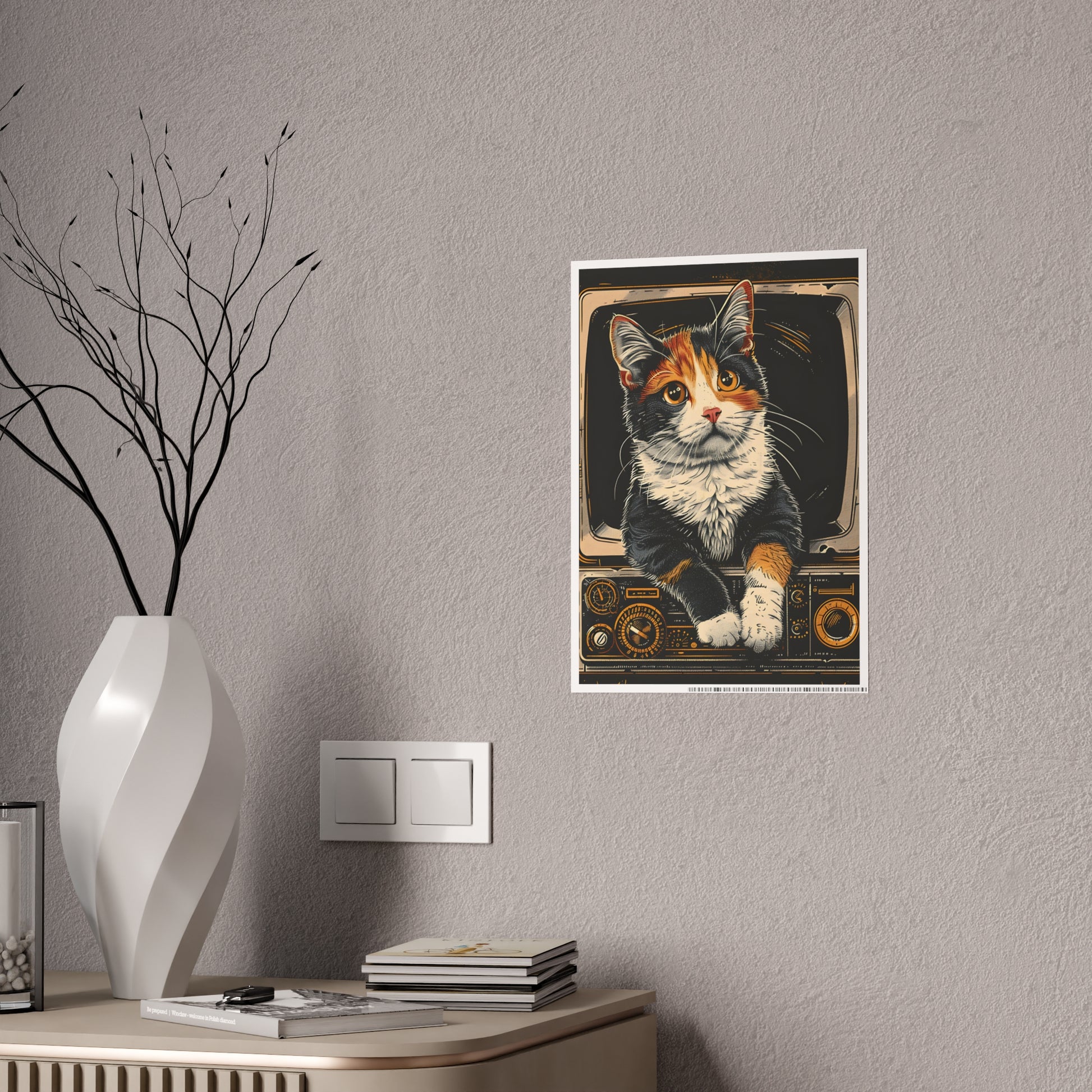 Cat Charming Cat Gloss Poster, Cat Lover Wall Art, Vintage Style Cat Print - VYBE Shop