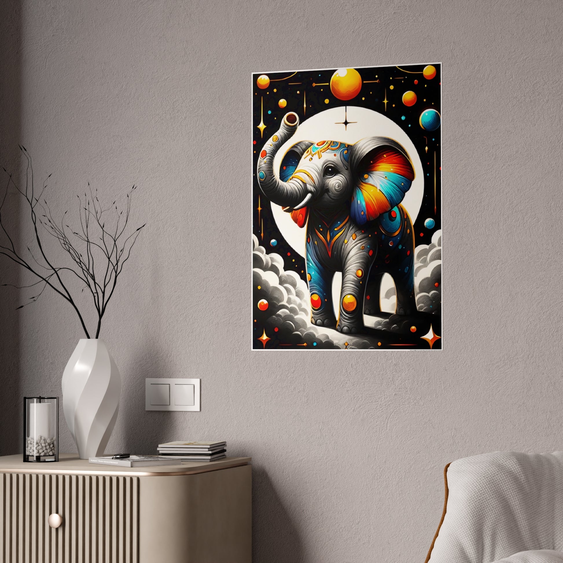 Colorful Elephant Art PosterUnique Gifts for Animal Lovers - VYBE Shop