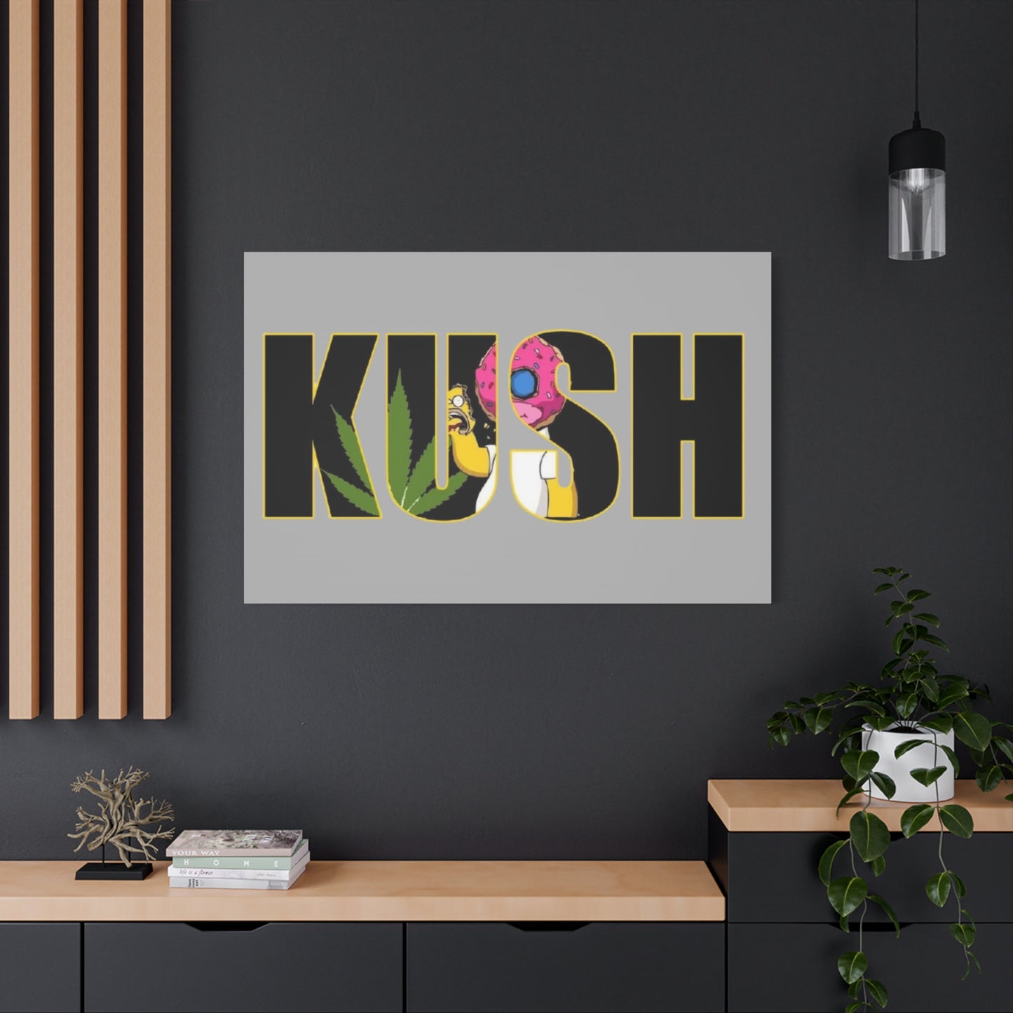 Colorful Cannabis KUSH Wall Art, Stretched Canvas Print, Unique Home Decor, Gift for Smokers, KUSH Design - VYBE Shop