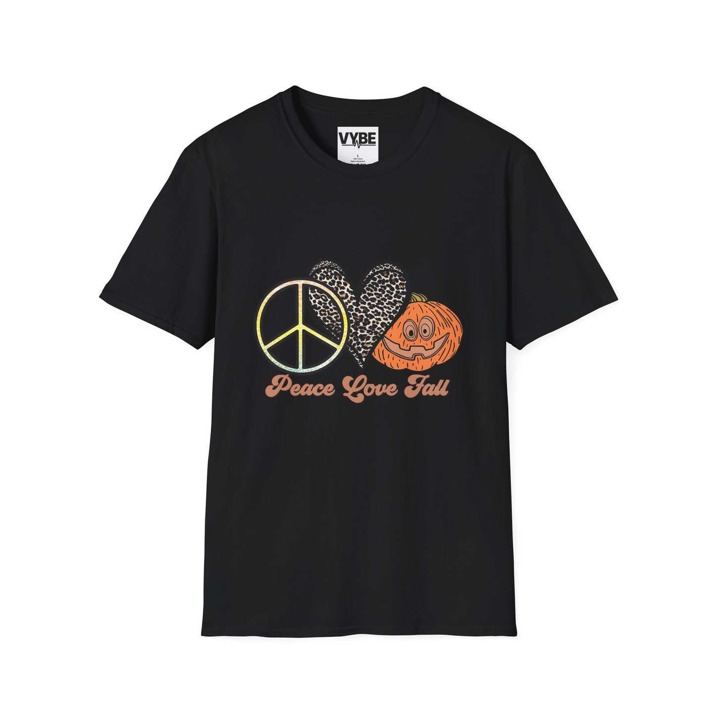 Fall- Vibes Unisex T-Shirt - Peace Love Fall, Autumn Tee, Halloween Shirt, Cozy Casual Wear, Gift for Pumpkin Lovers - VYBE Shop