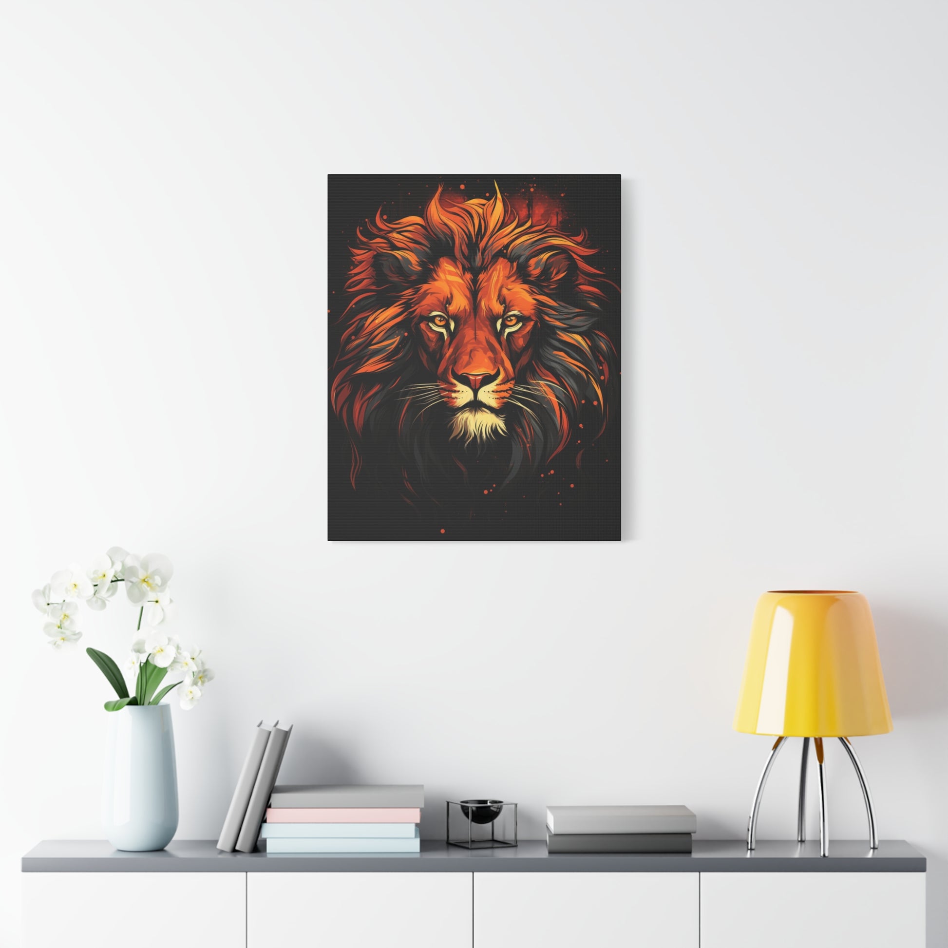 Vibrant Lion Art Canvas, Bold Wall Decor, Animal Lovers Gift, Safari Home Decor, Unique Art Piece for Any Room - VYBE Shop