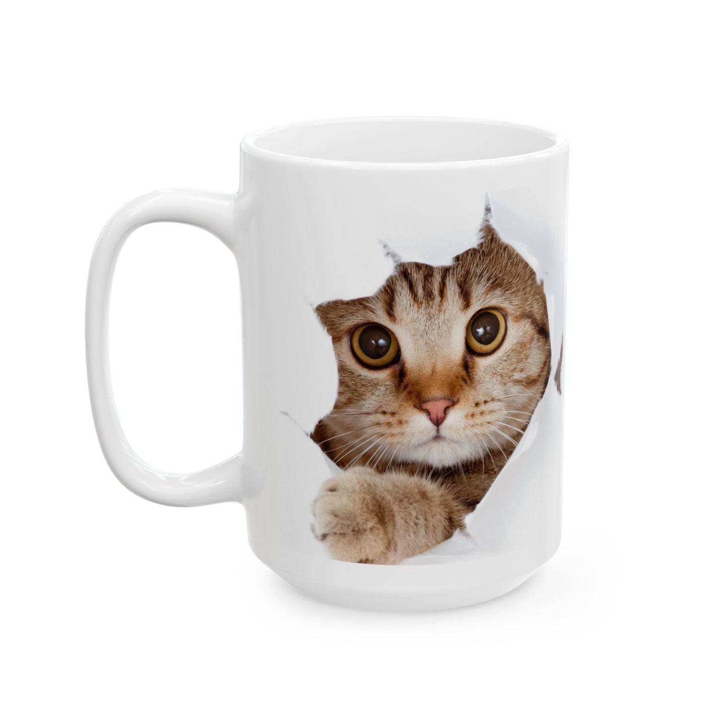 Cute Cat Ceramic Mug | Peek-a-Boo Design | Adorable Gifts for Cat Lovers | 11oz & 15oz Options - VYBE Shop