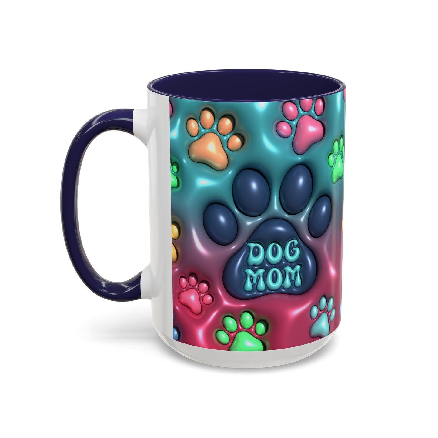 Colorful Dog Mom Coffee Mug, Inflated 3d Design, 11Oz or 15Oz - VYBE