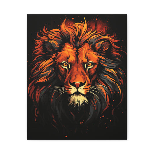 Vibrant Lion Art Canvas, Bold Wall Decor, Animal Lovers Gift, Safari Home Decor, Unique Art Piece for Any Room - VYBE Shop